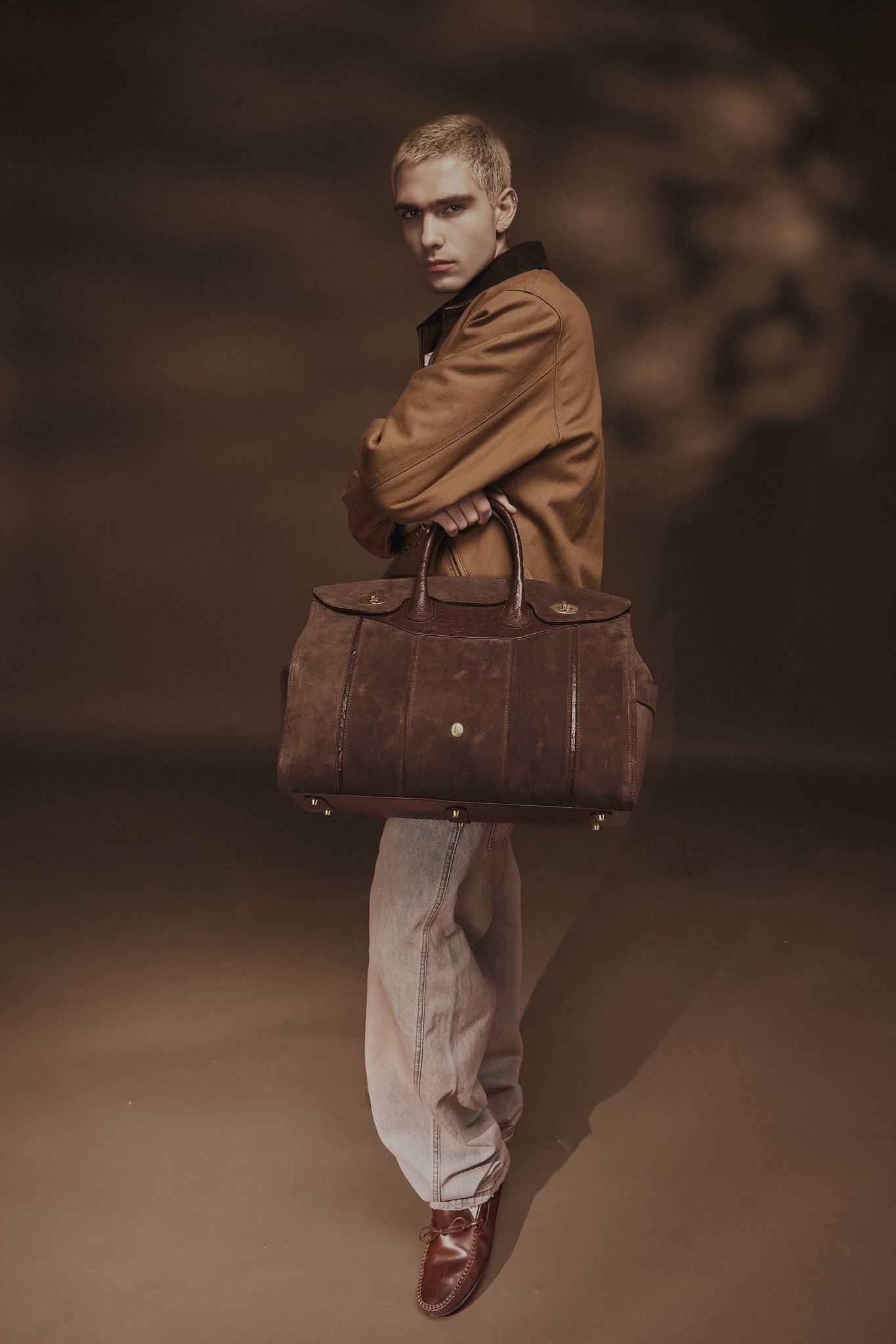 Bolso Capi en piel marrón Serraje
