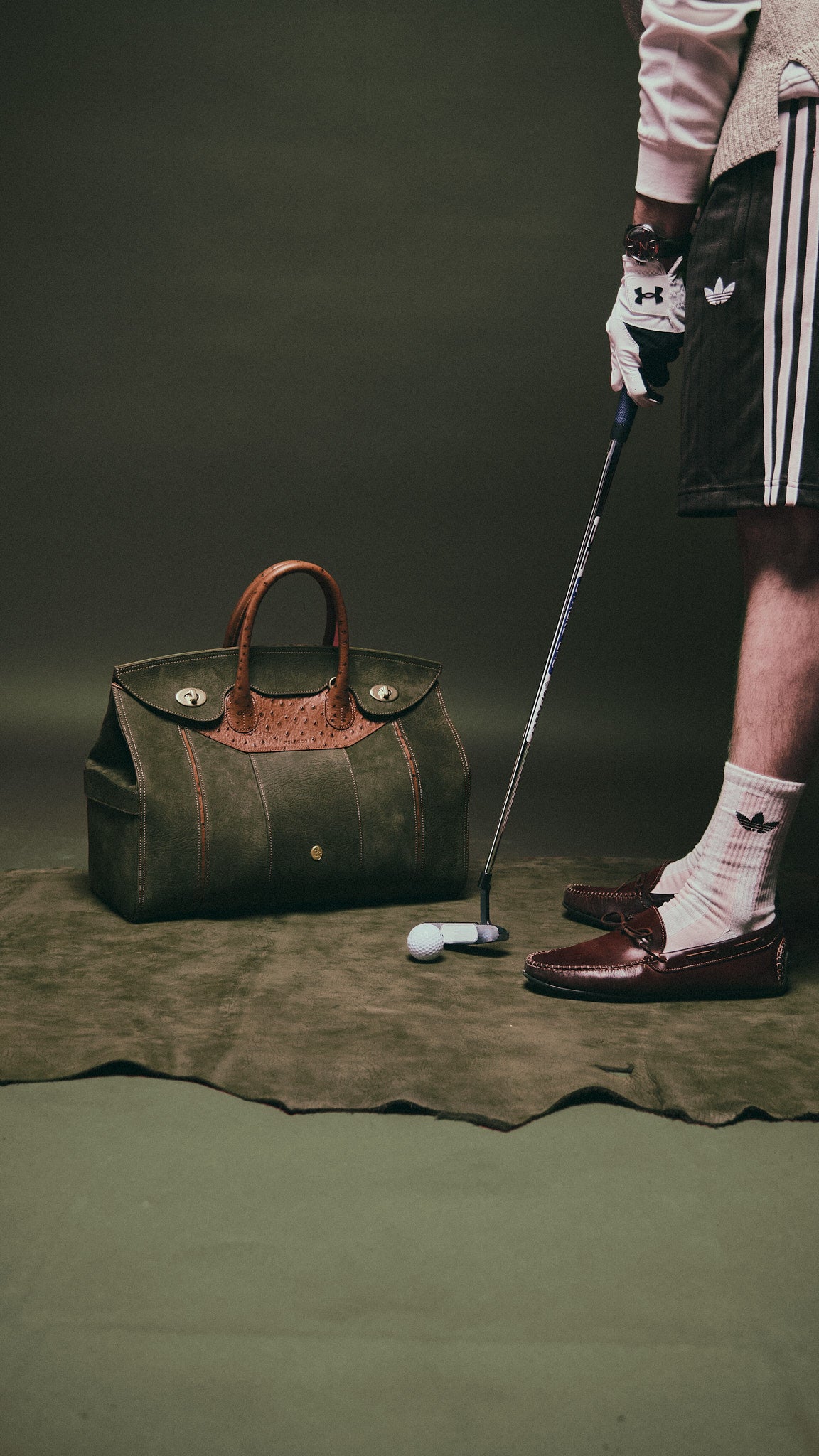 Bolso Capi en piel Verde Nobuck