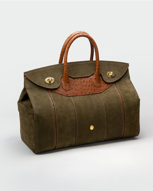 Bolso Capi en piel Verde Nobuck