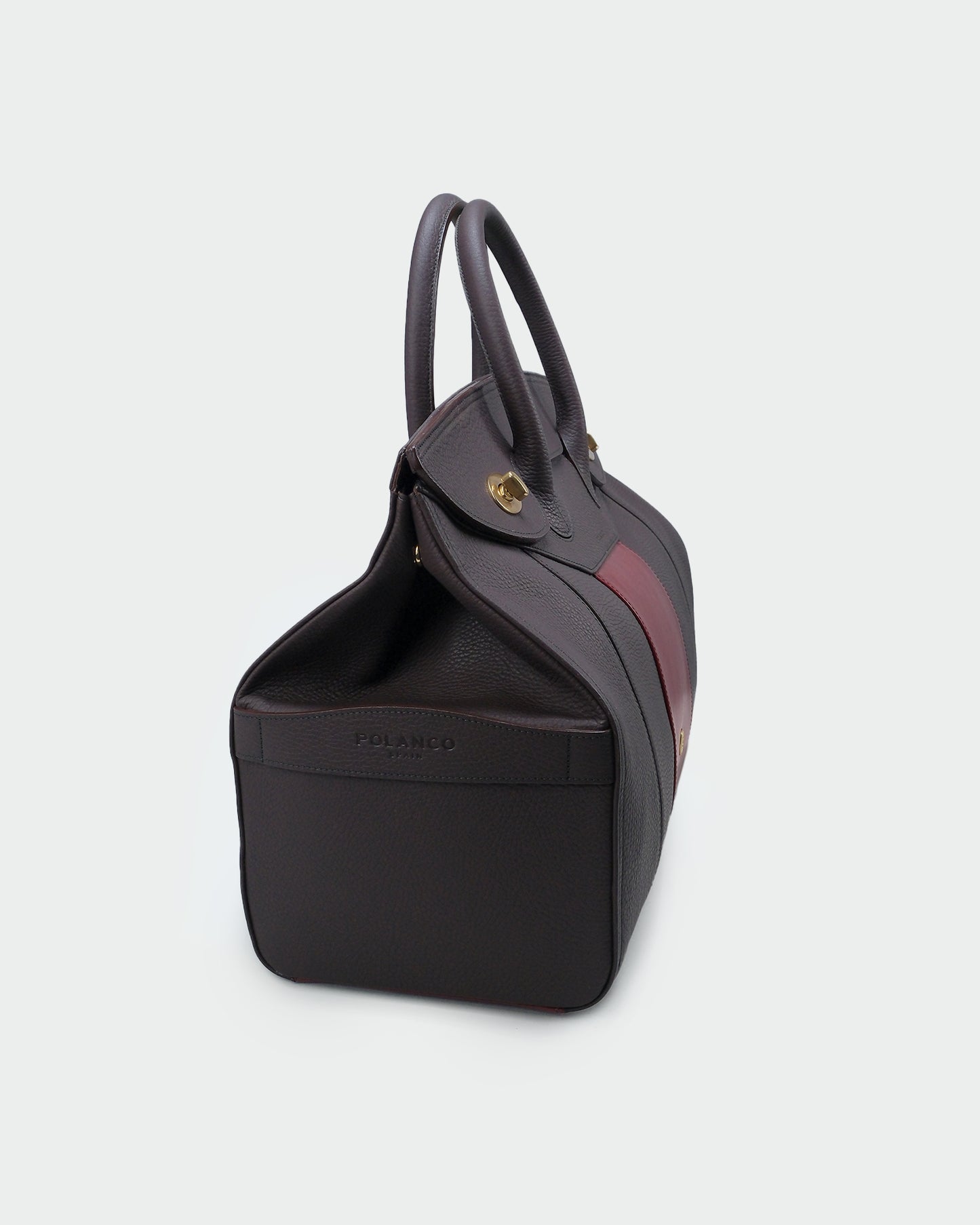 Bolso Capi en piel marrón granulada premium