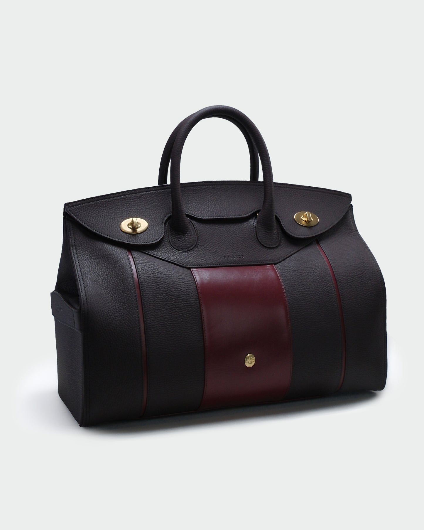 Bolso Capi en piel marrón granulada premium