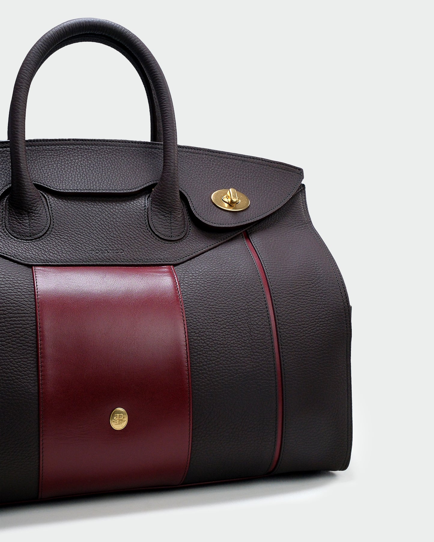 Bolso Capi en piel marrón granulada premium