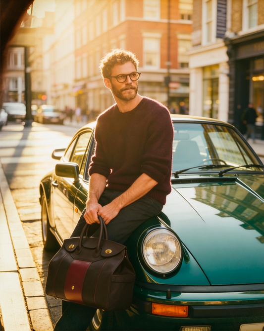 Bolso Capi en piel marrón granulada premium